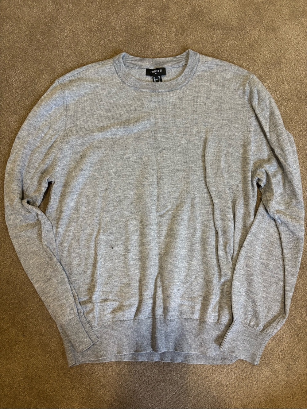 Forever 21 Women's Light Gray Crewneck Sweater